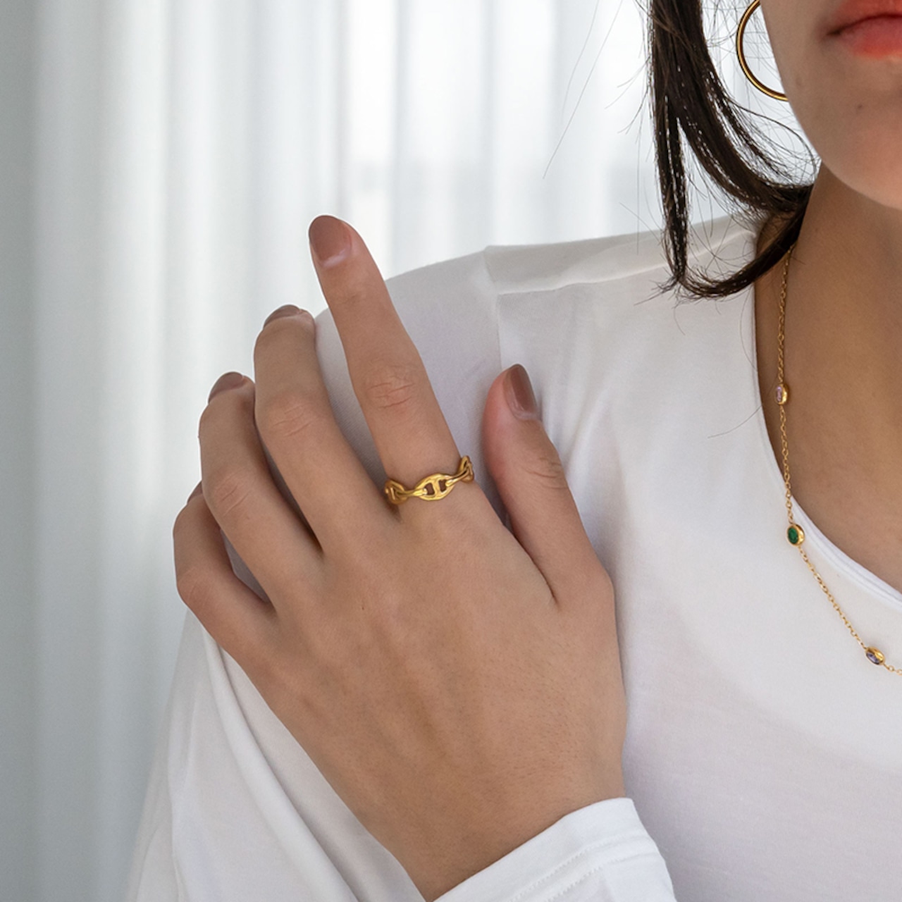 【ネコポス便】金属アレルギー対応のアンカーラウンドリング　2572