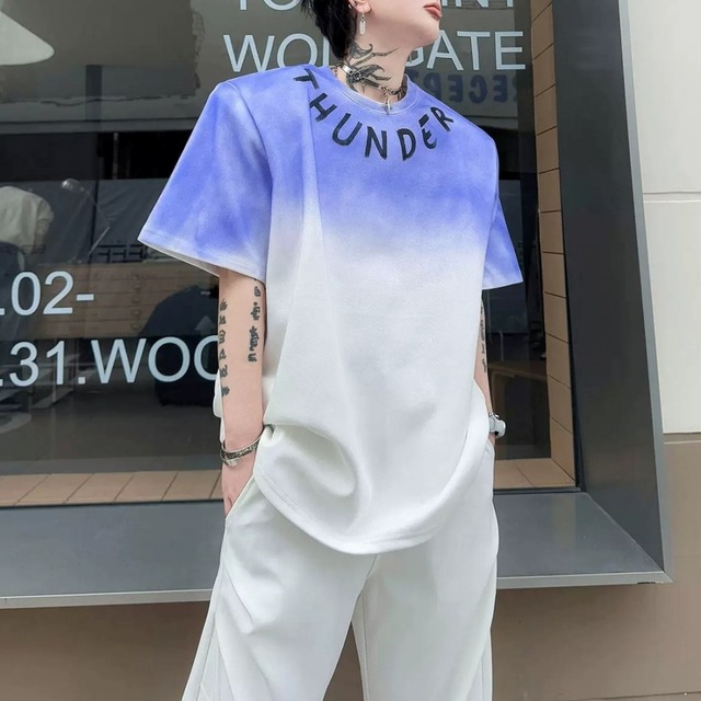グラデーション サンダーロゴTシャツ 2カラー D12321