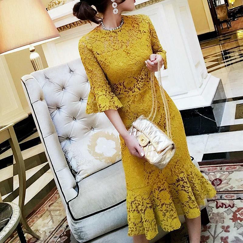 yellow 大人気ワンピース ブラウン ヴィンテージ加工 ヴィンテージ