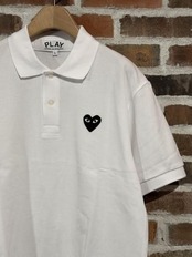 【PLAY COMME des GARCONS】T066 綿鹿の子ポロ(黒エンブレム)