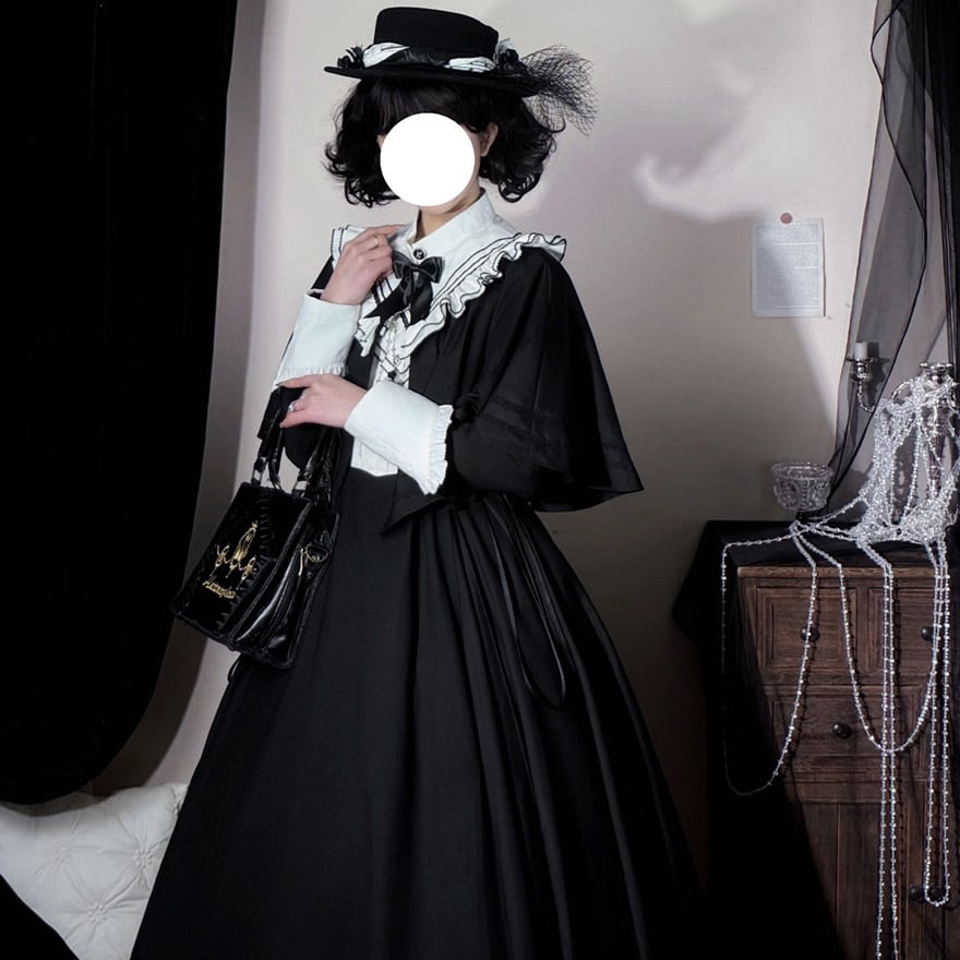 予約商品 ゴスロリ セットアップ ケープ ワンピース 修道女風 ドレス