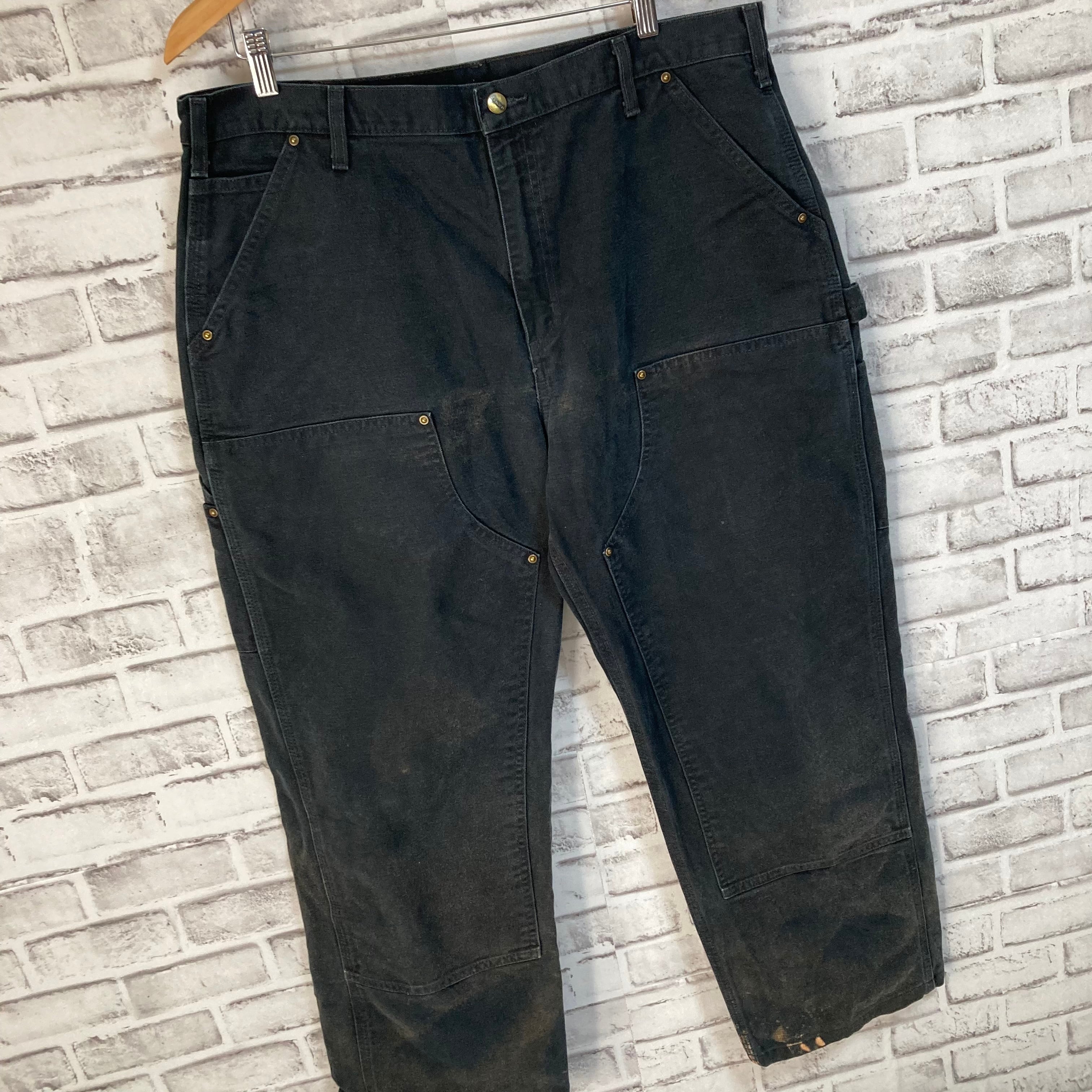 【carhartt】Duck Painter Pants “Double Knee” W38×32 カーハート ダブルニー ペインターパンツ  ワークパンツ ブラック ダック地 ゆるだぼ ビッグシルエット オーバーサイズ アメリカ USA 古着