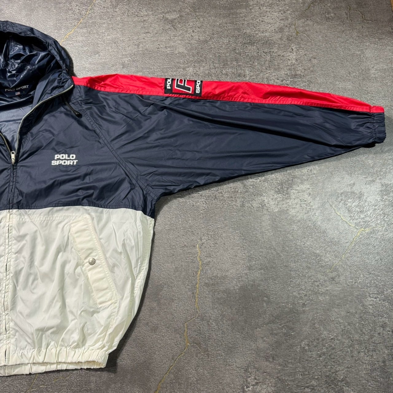 90s POLO SPORT Ralph Lauren nylon zip hoody M ポロスポーツ ラルフ