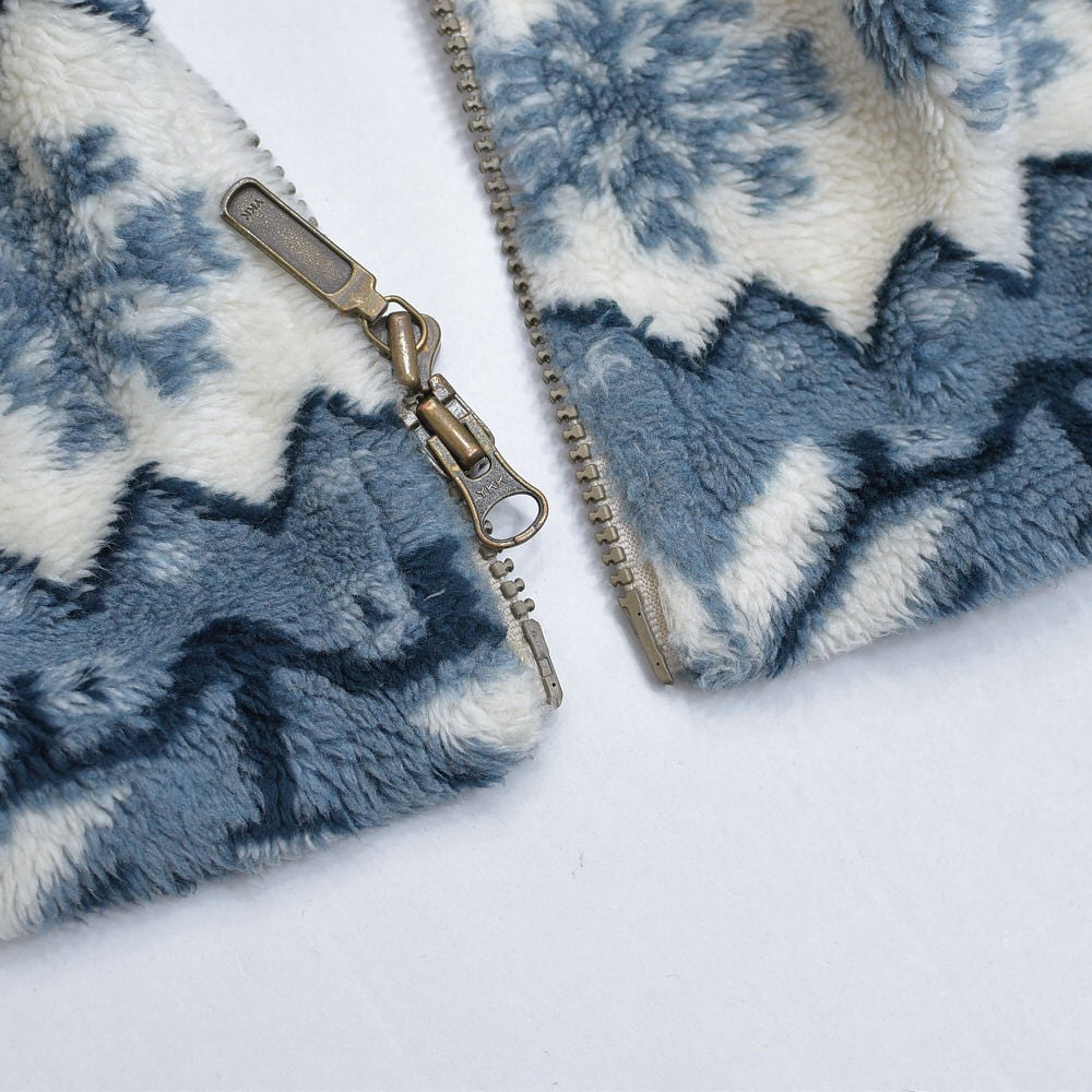 80～90s アメリカ製 ALPS ノルディックパターン フリースジャケット 雪