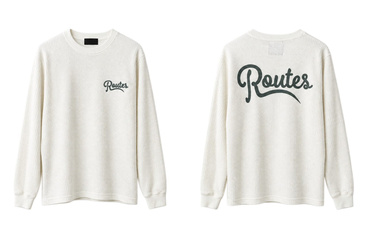 waffle long tee / white