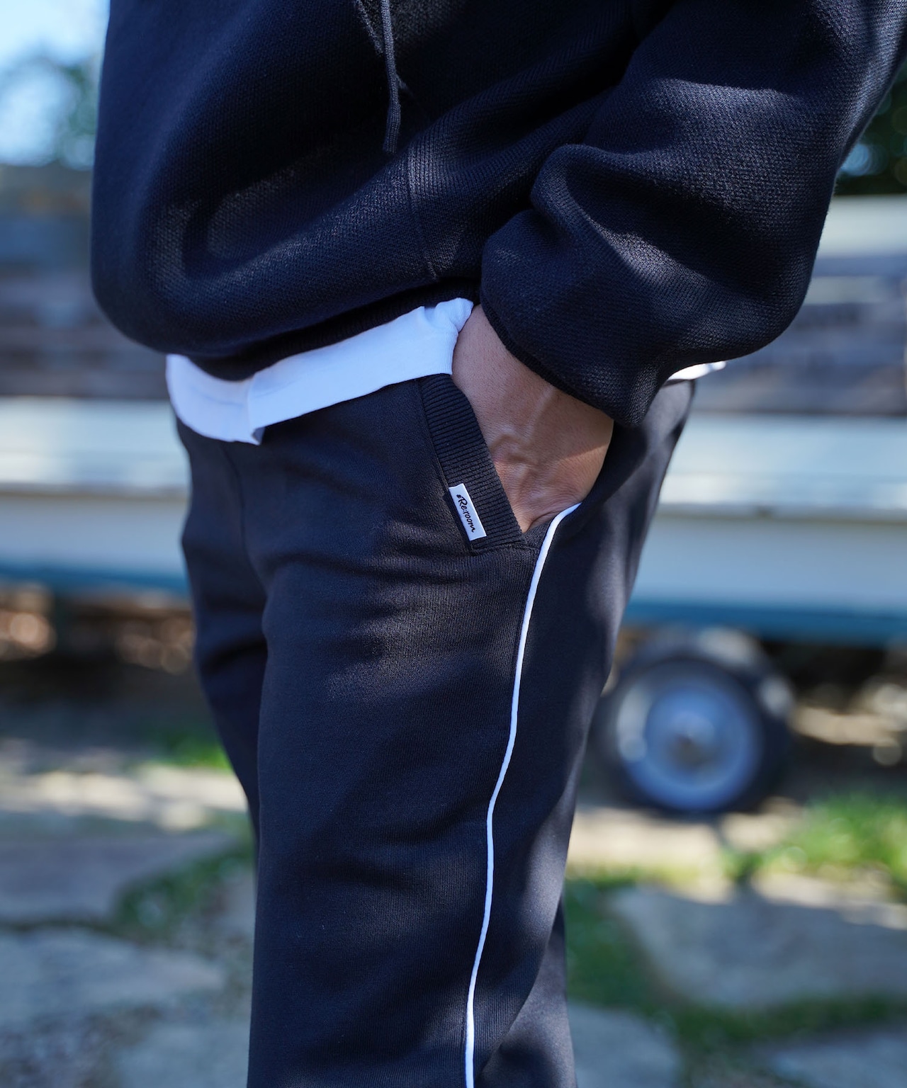 【#Re:room】SIDE LINE PIPING SWEAT TRACK PANTS［REP238］