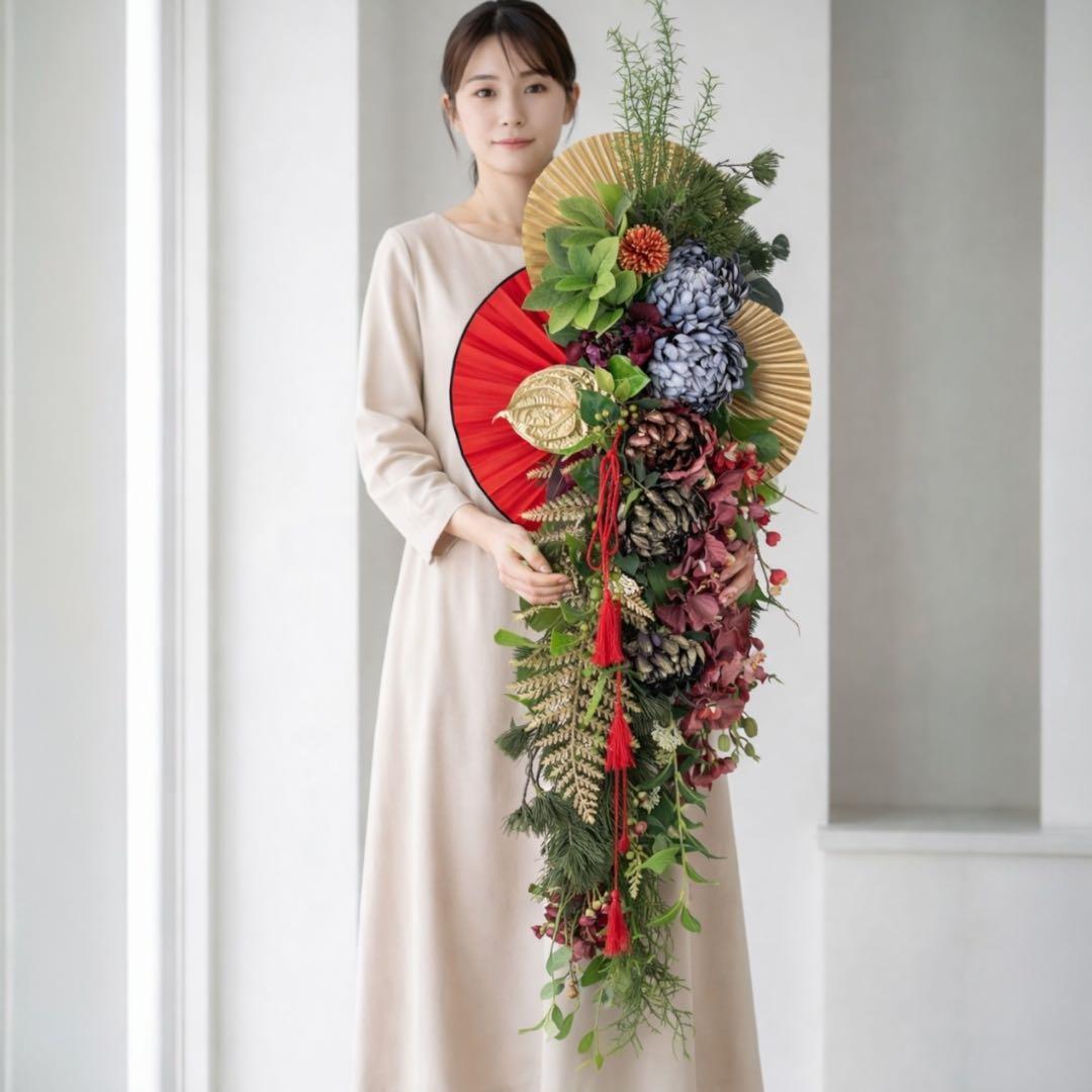 特大1mサイズ 正月しめ縄リース】モダン迎春装飾｜店舗・商業用 光触媒