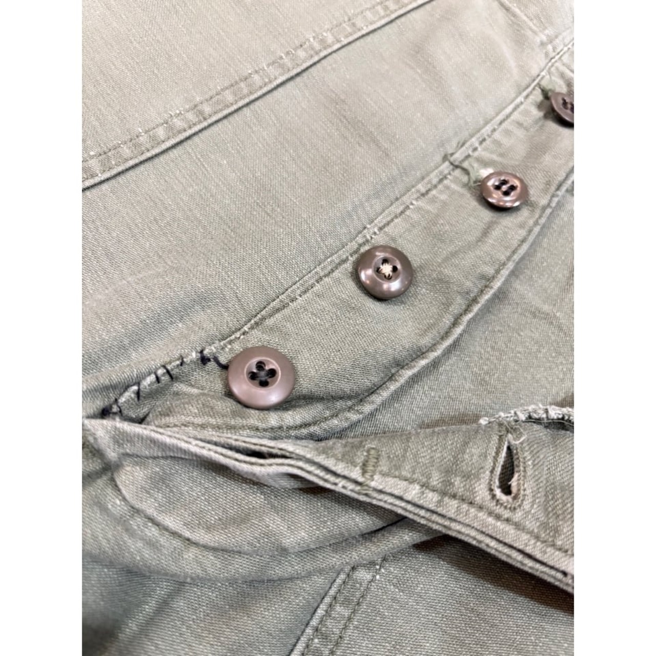 60s US ARMY "EARLY MODEL" OG-107 COTTON SATEEN BAKER PANTS Size W32L33→W31L31