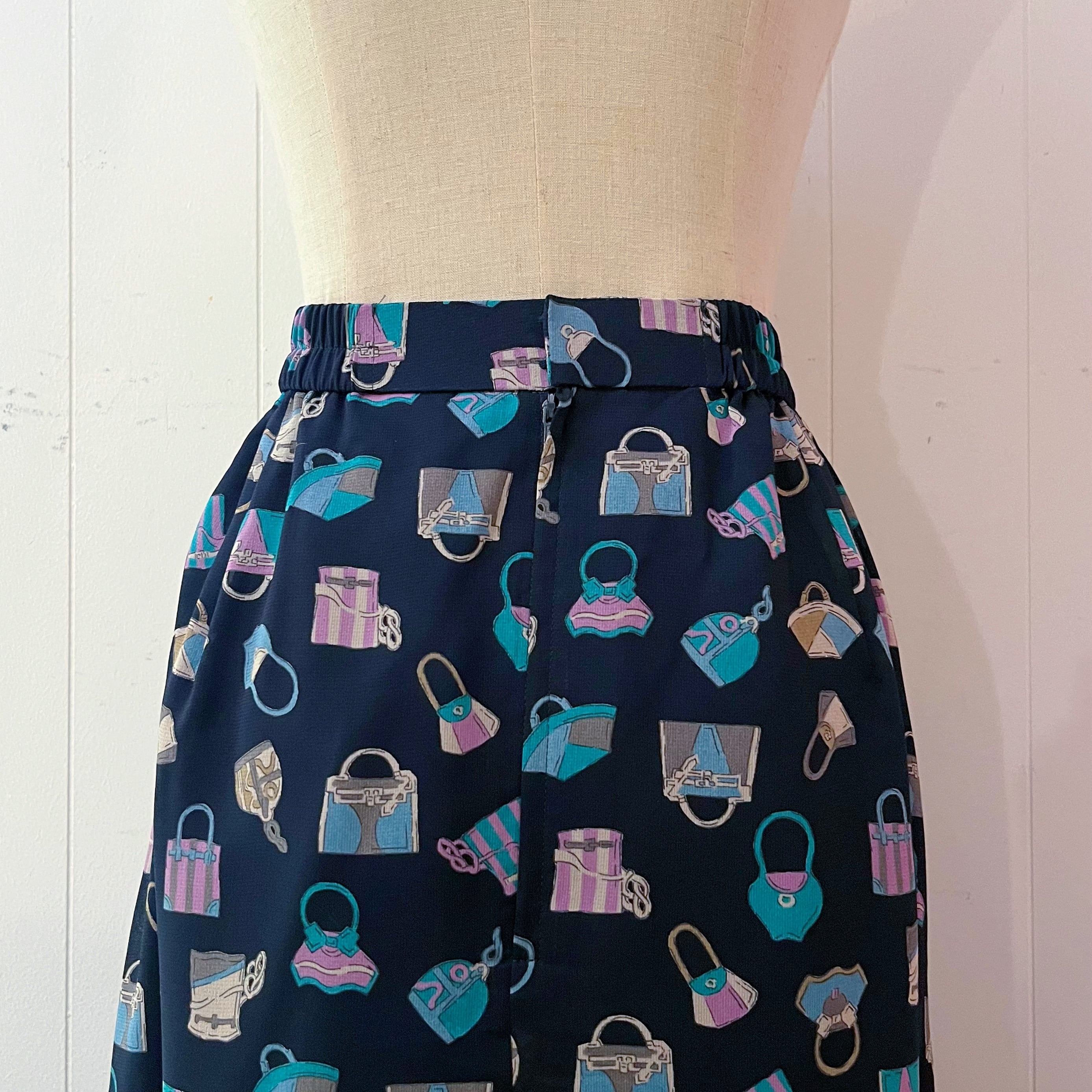 navy retro hand bag sheer skirt