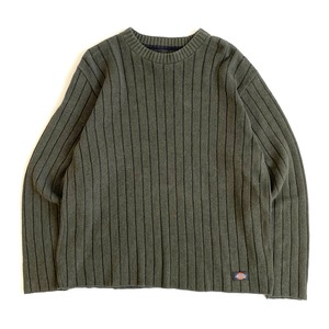 USED Dickies, cotton acrylic knit sweater - military green