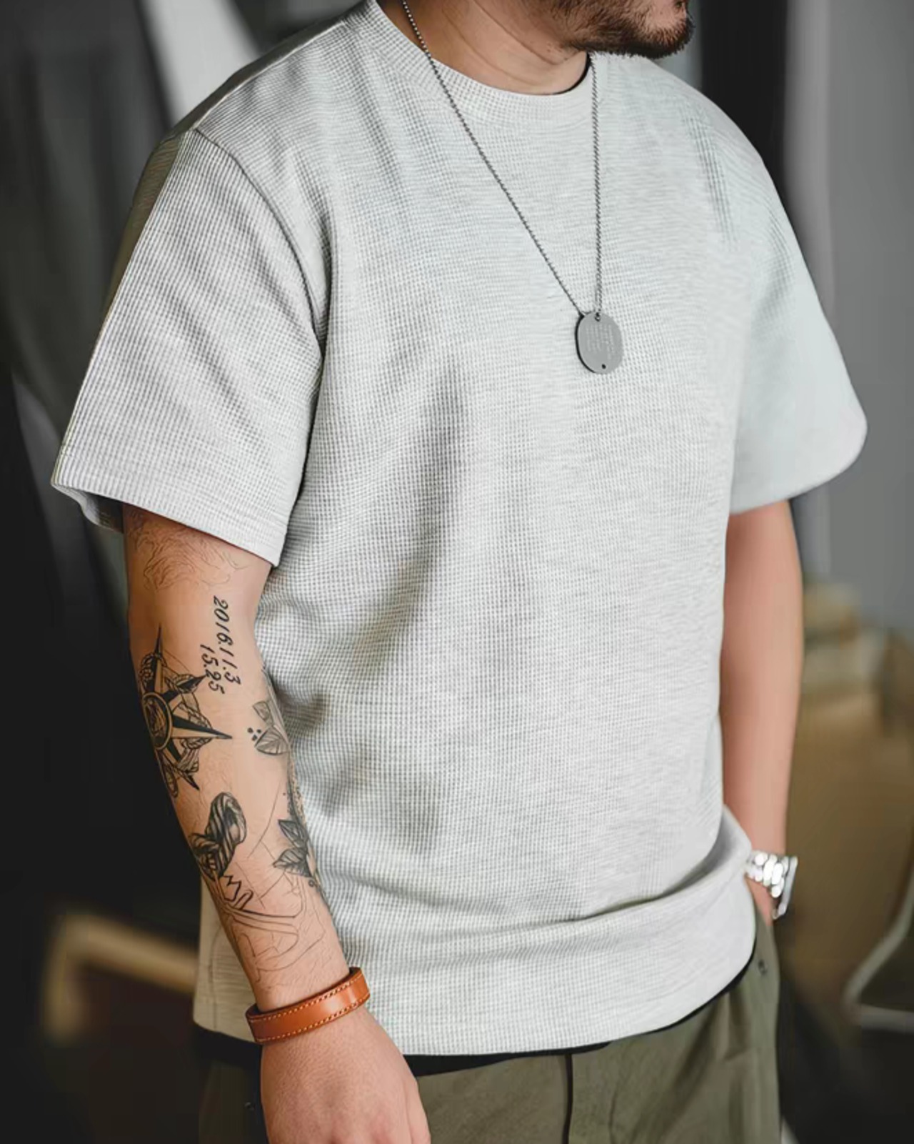 Heavyweight Waffle T-shirt  K0227