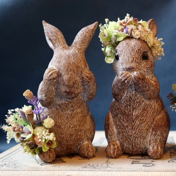 どらみ様確認用♡ウサギのオブジェ 見ざる』『聞かざる』『言わざる』ウサギオブジェ | プチフルール