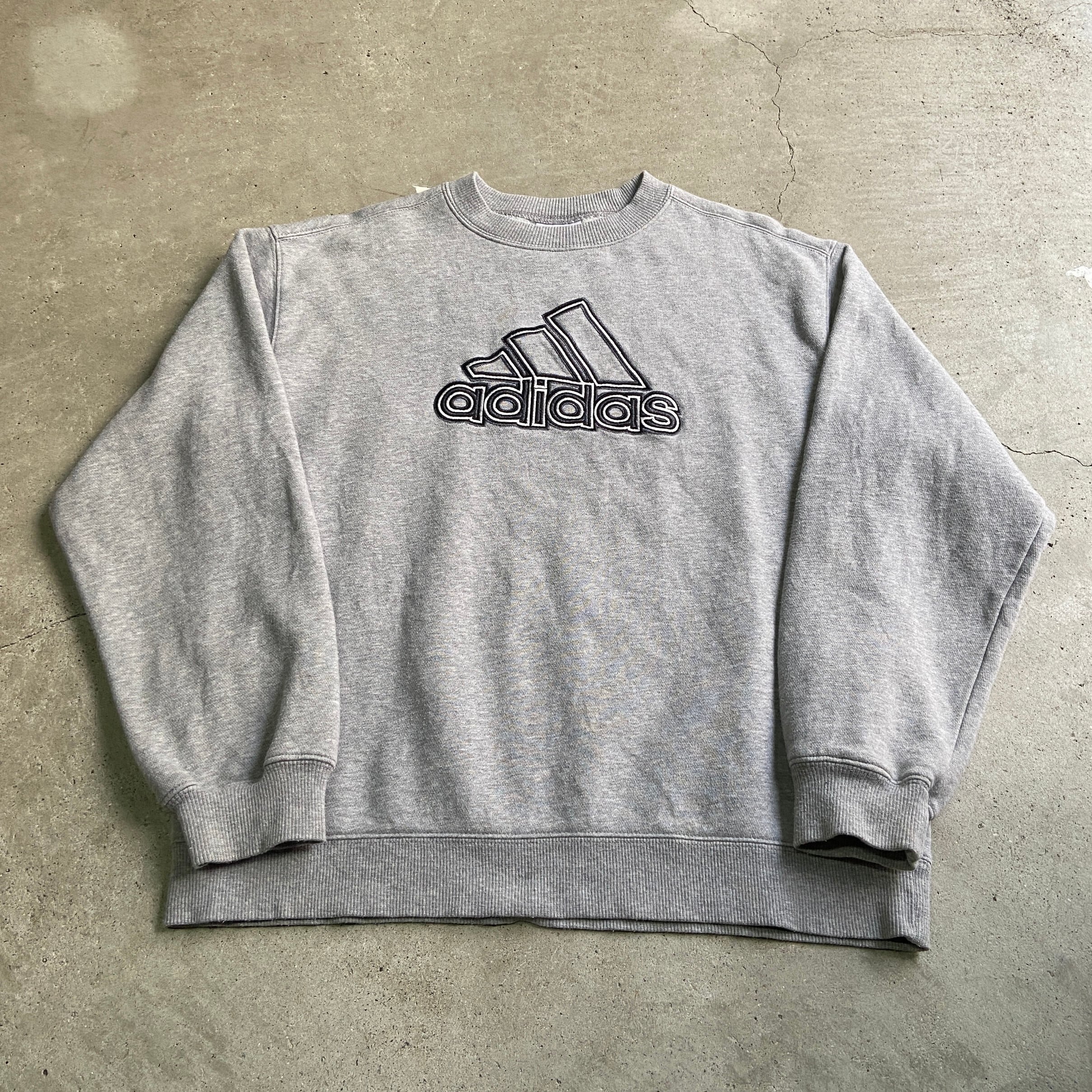 90年代 Adidas アディダス パフォーマンス ロゴ刺繍 スウェットシャツ トレーナー ユースl メンズm相当 古着 90s ビンテージ ヴィンテージ トレーナー グレー スウェット Autumn22 Cave 古着屋 公式 古着通販サイト