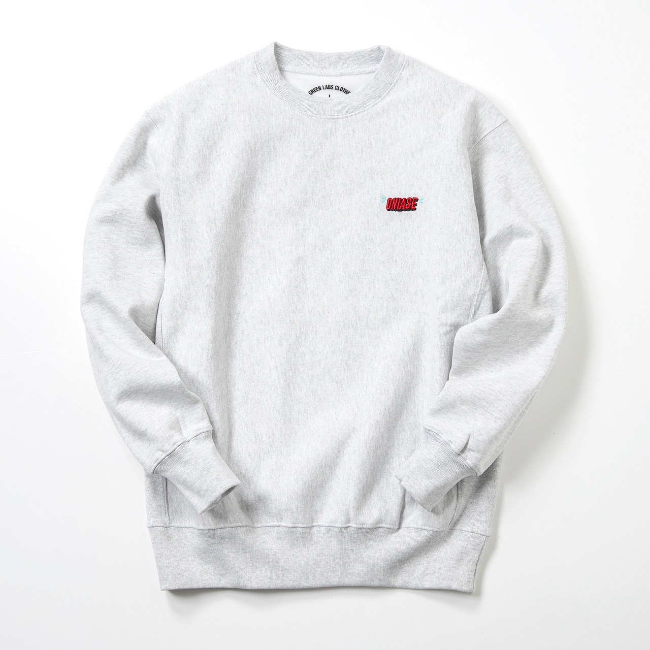 ONIASE RED LOGO EMBROIDERY CREWNECK SWEAT  - 12.0oz HEAVY WEIGHT