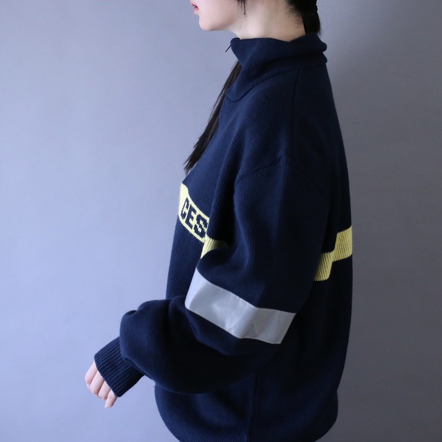reflector line design over silhouette cyber half-zip sweater