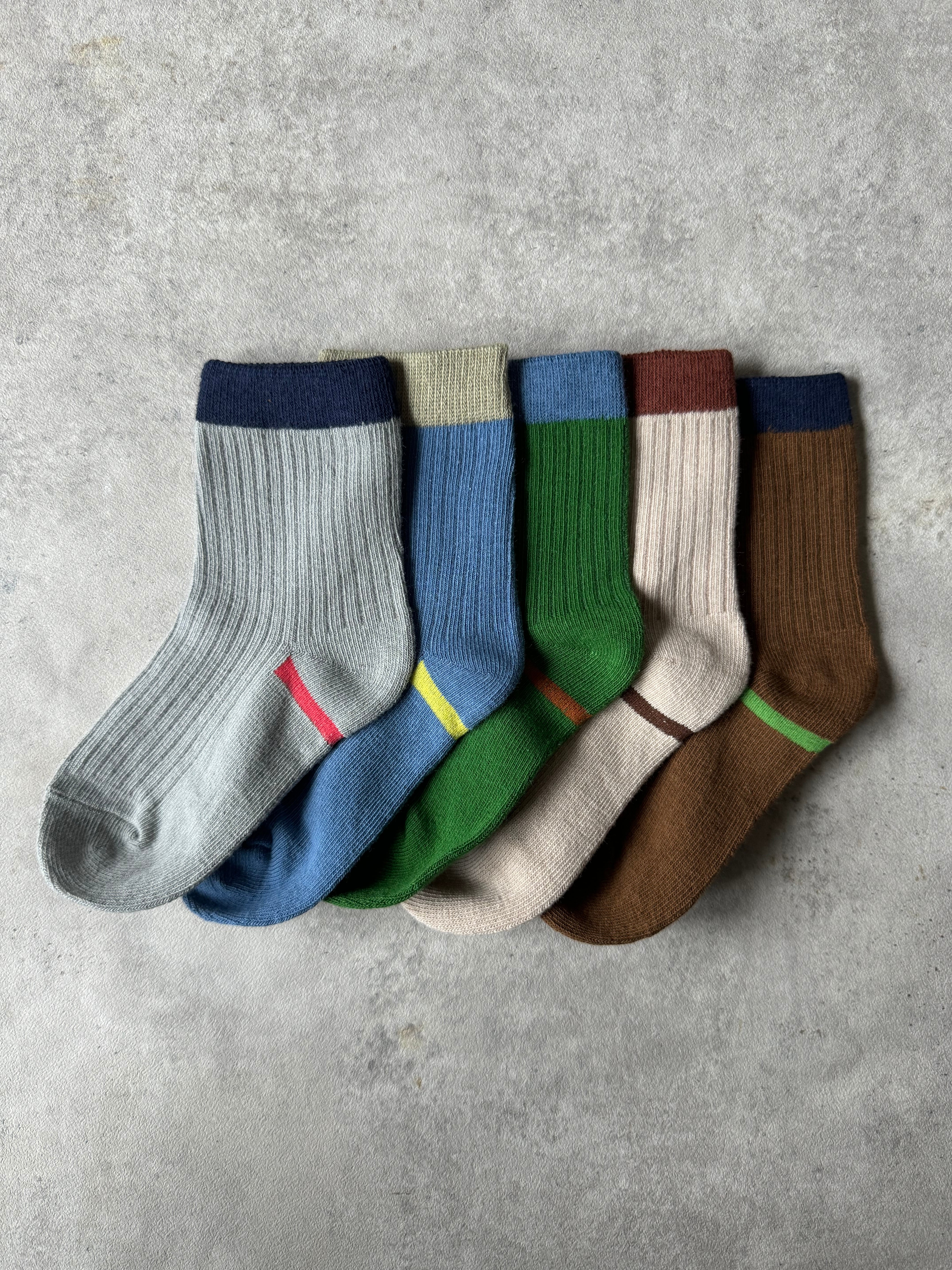 5set boy バイカラー socks （14〜20cm）3833
