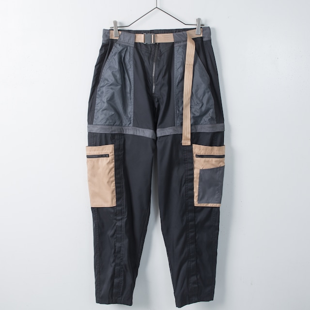 1990s vintage "JORDAN" logo print detachable velcro design side pocket tapered trousers