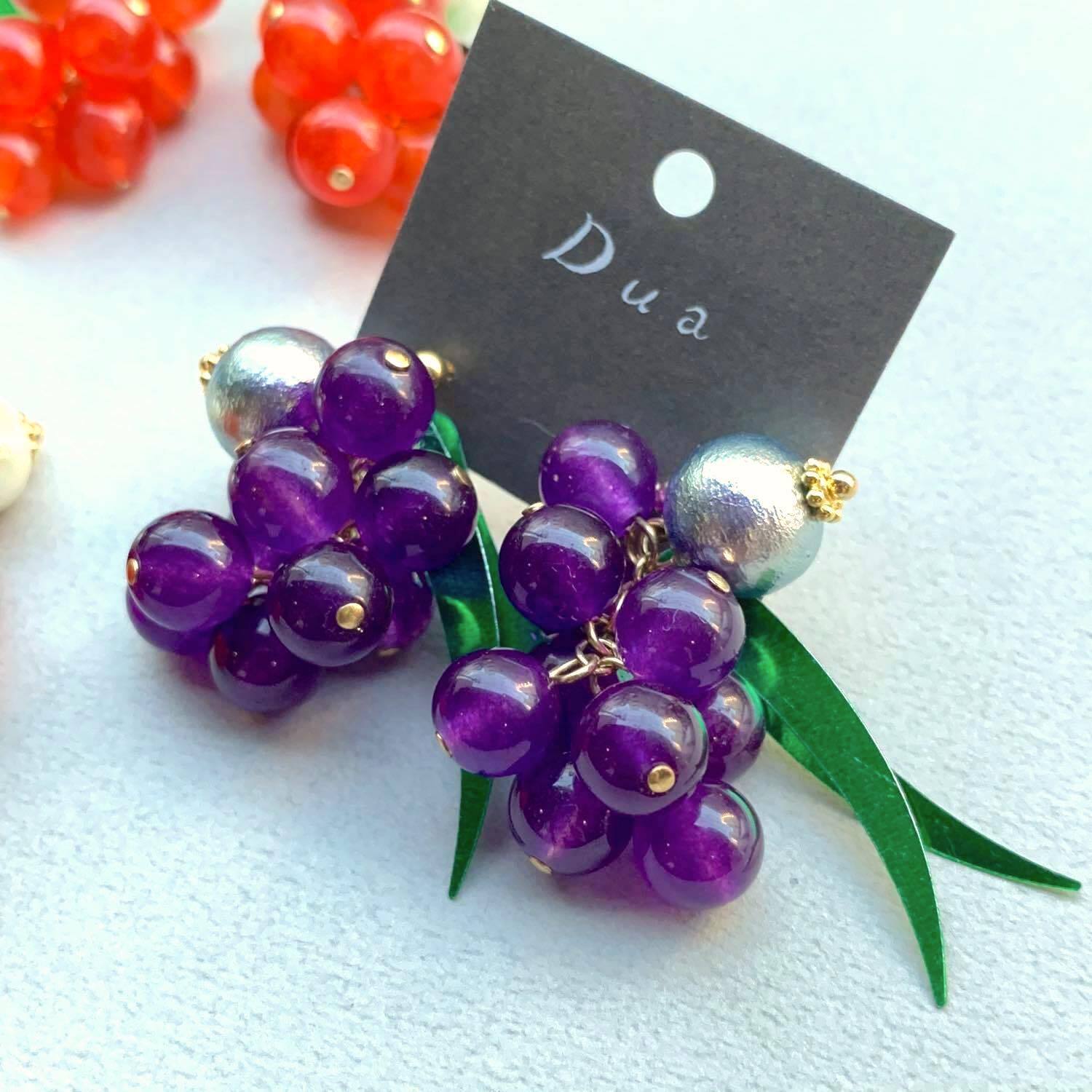 ぶどう風の〈ピアス/イヤリング〉 | Dua-アクセサリーパーツショップ