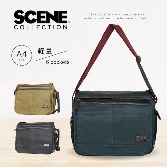 SCENE シーン  [30％OFFクーポン対象] ショルダーバッグ B5 軽量 撥水 SN-12262