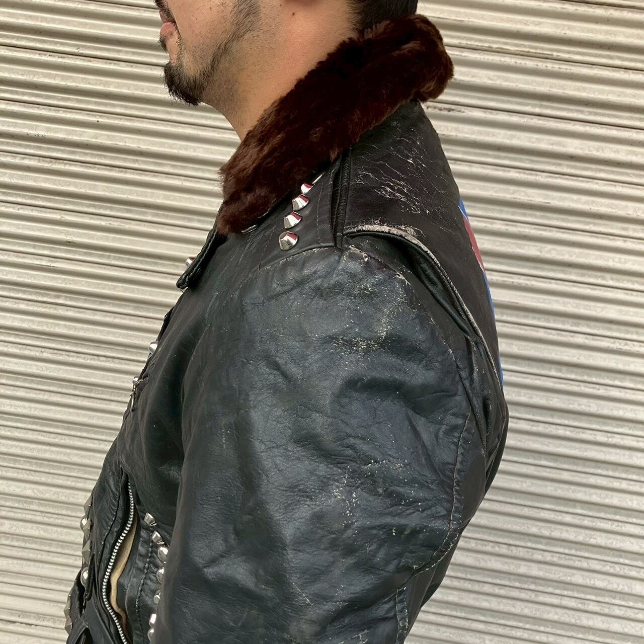 70s Sears シアーズ ヴィンテージ スタッズ カスタム レザー ダブル