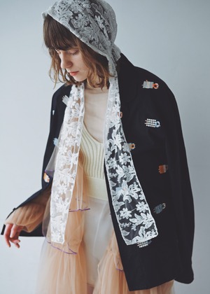Snow Blossom | Embroidered Lace Veil Hood
