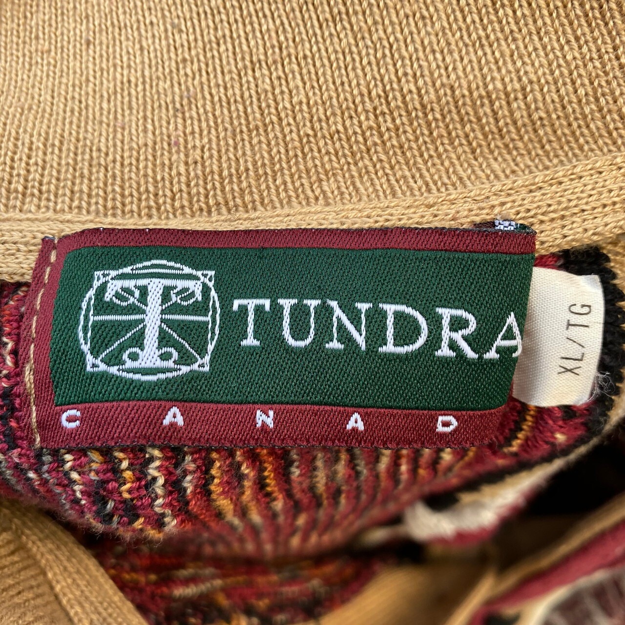 TUNDRA クージー風 3Dニット 総柄 コットンニットセーター メンズM相当 