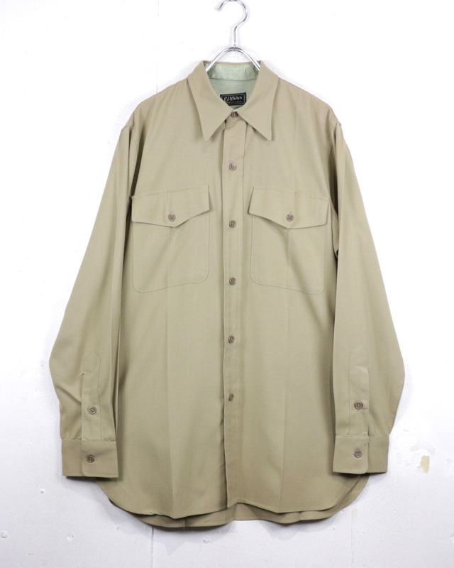 【Caka act2】40’s Gabardine Pocket Gimmick Vintage L/S Shirt