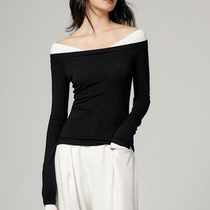 オフショルスリムTシャツ　21917