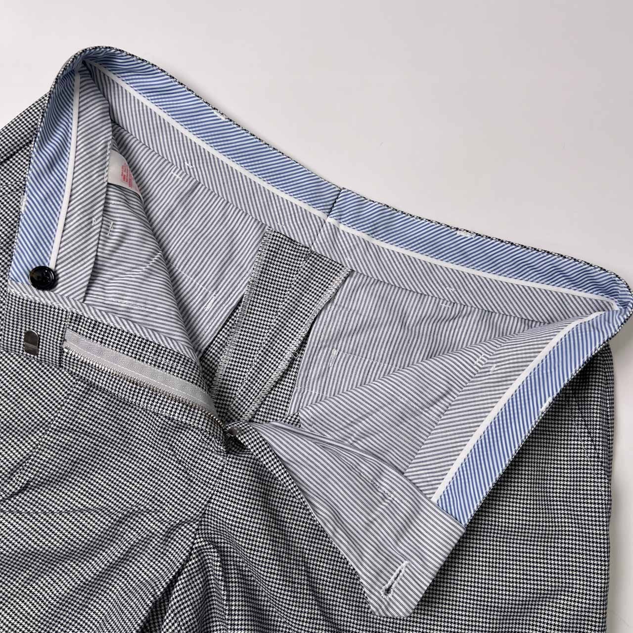 リネン混 LACOSTE LIVE ラコステ ライブ 千鳥柄 タック キュロット M/ブラック×ホワイト レディース