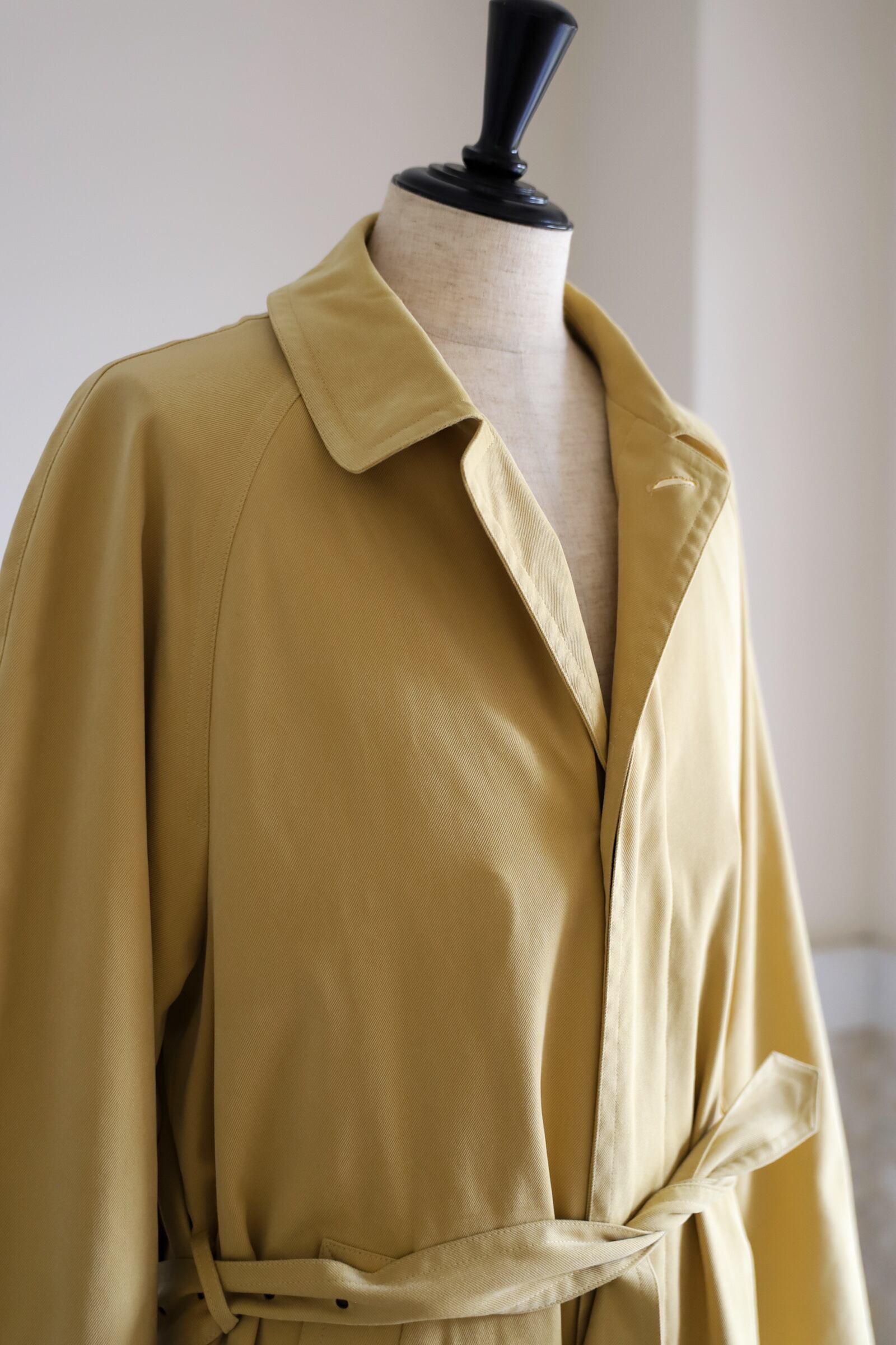 HERMES メンズ　イエロー トレンチコート 春 アウター サイズ48 極美品】HERMES Special raglan coat trench coat made in France
