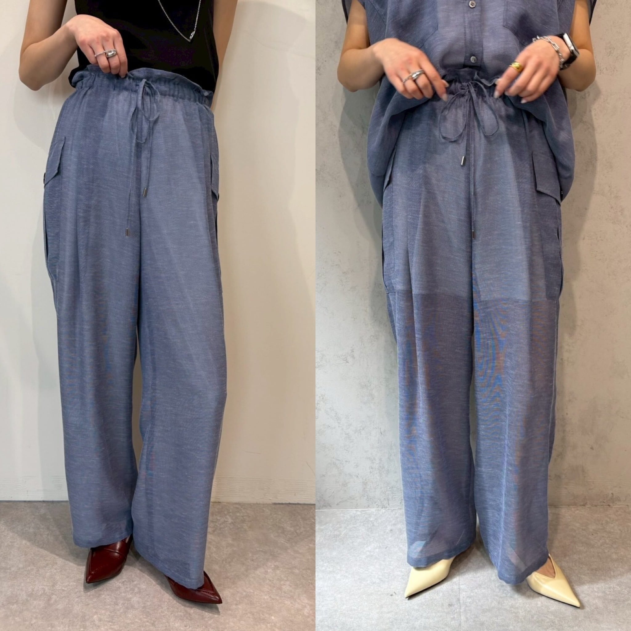 【 cafune; 】2way airy mesh cargo pants