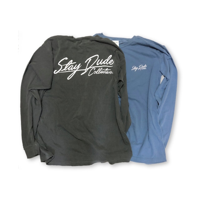 【STAY DUDE COLLECTIVE】Calligraphy Logo Garment Dyed LS Tee