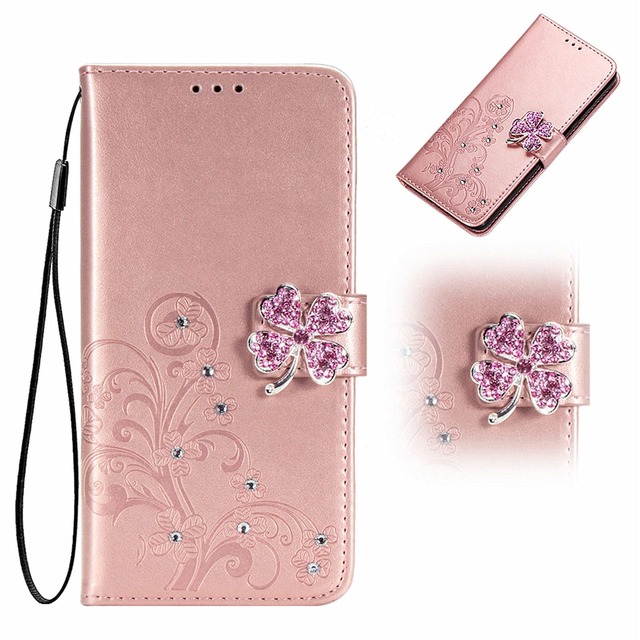に適用するAQUOS sense3 docomo SH-02M/au SHV45 SHV48 Softbank/Android One S7/SH-M12/ AQUOS sense3 lite/AQUOS sense3 basic ケース 手帳型 ノートブック型携帯電話保護カバー多機能携帯電話ホルスター財布携帯電話ホルダーバンプパターンテクスチャ1 (z四つ葉のクローバーローズゴールド)