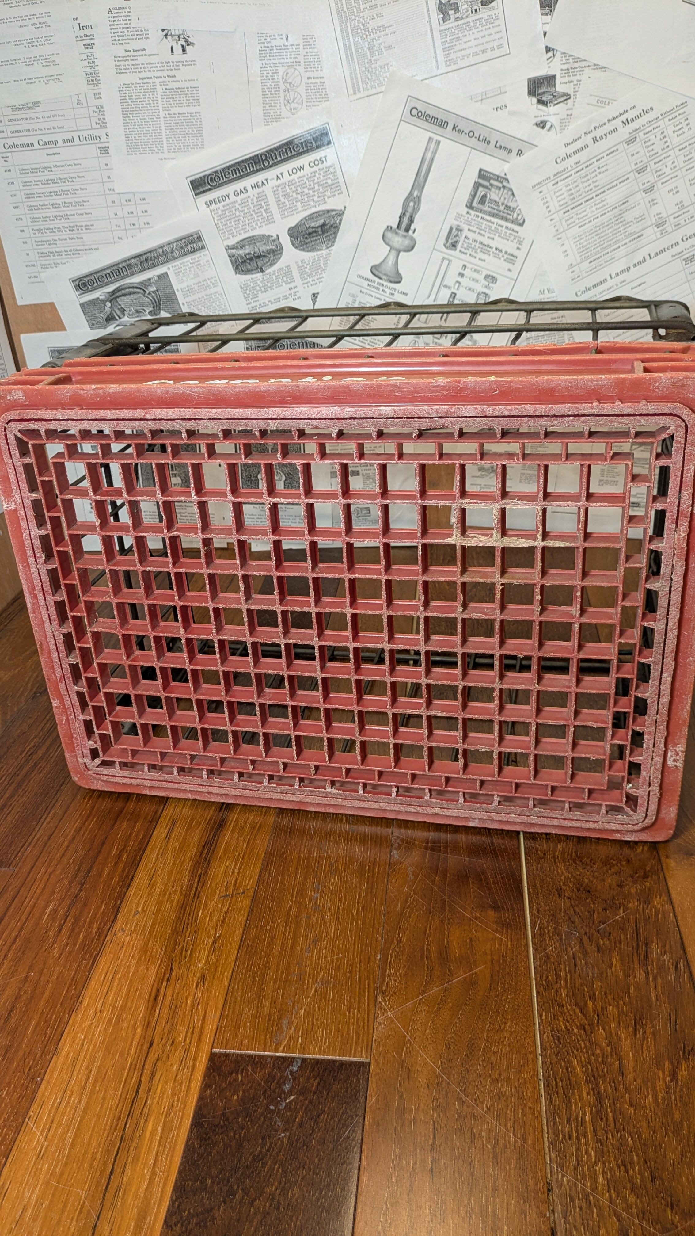 Vintage Carnation WireCrate StorageBox Antique Container