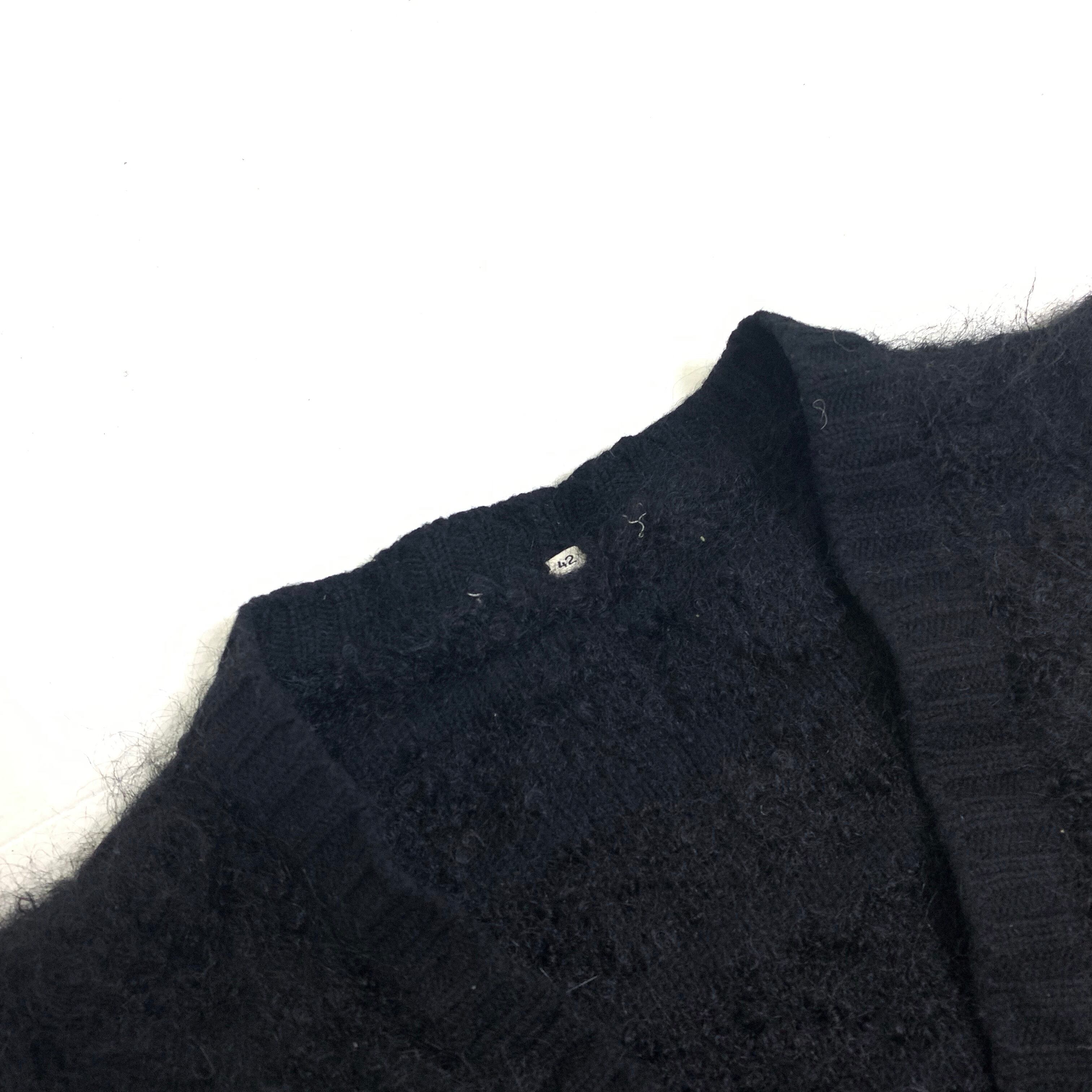 0407 / 1960's mohair mixed? knit cardigan ブラック モヘア混