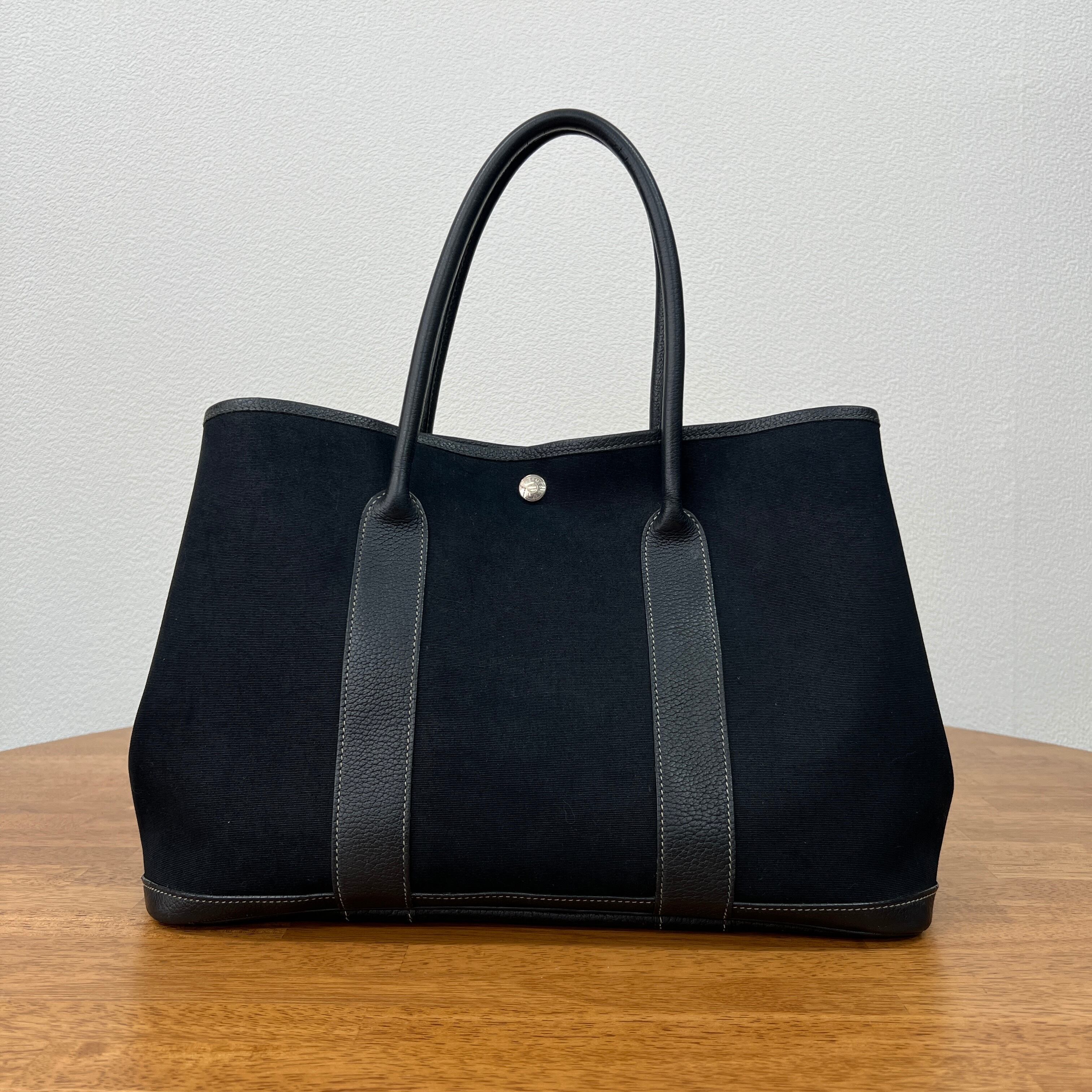 【美品】♢HERMES♢ガーデンパーティーpm 〈ブラック〉