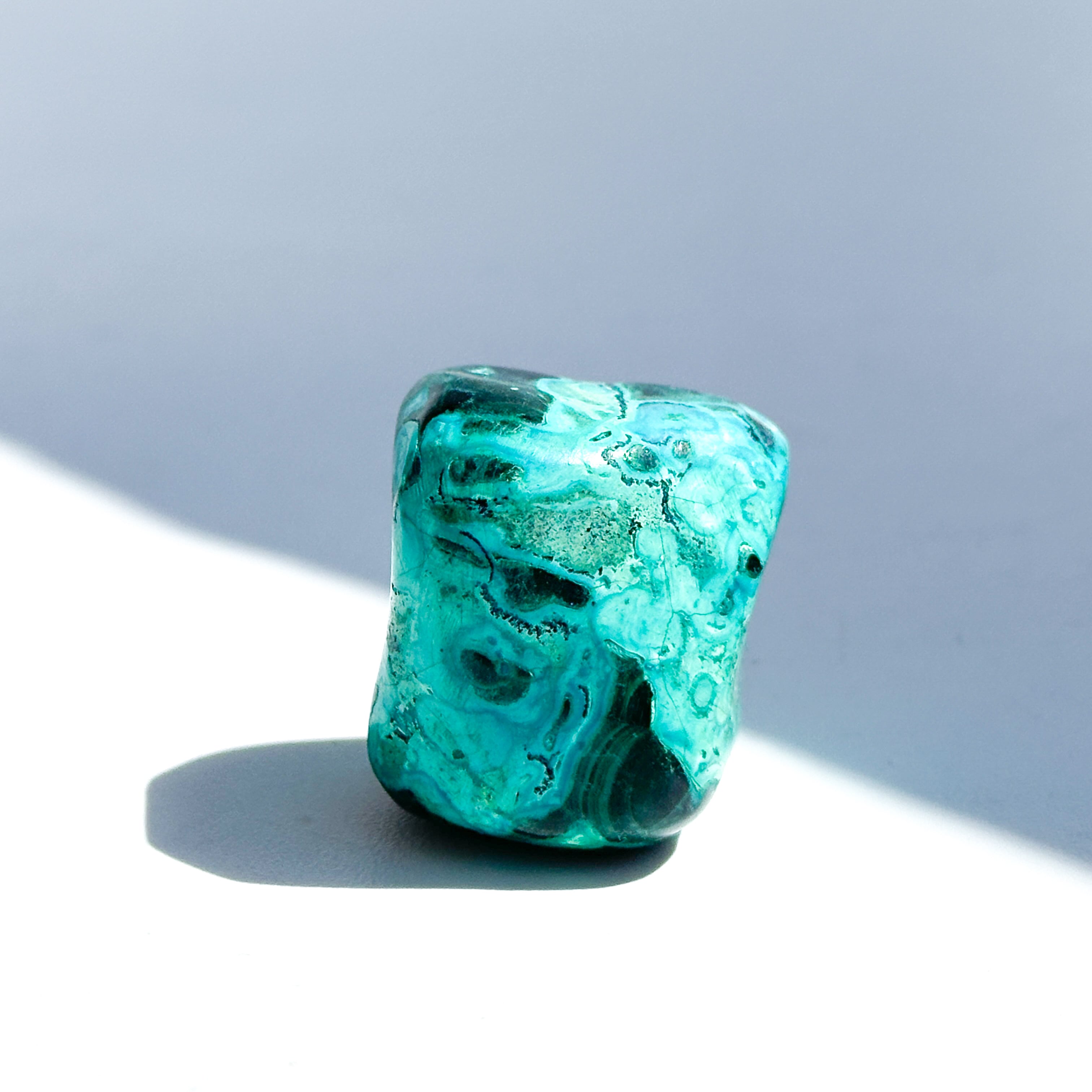 マラカイト with クリソコラ（マラコラ） タンブル31◇ Malachite with