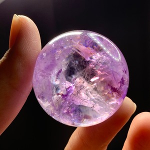 2超透明✩アメトリンスフィア✩クラック水晶台座付き✩