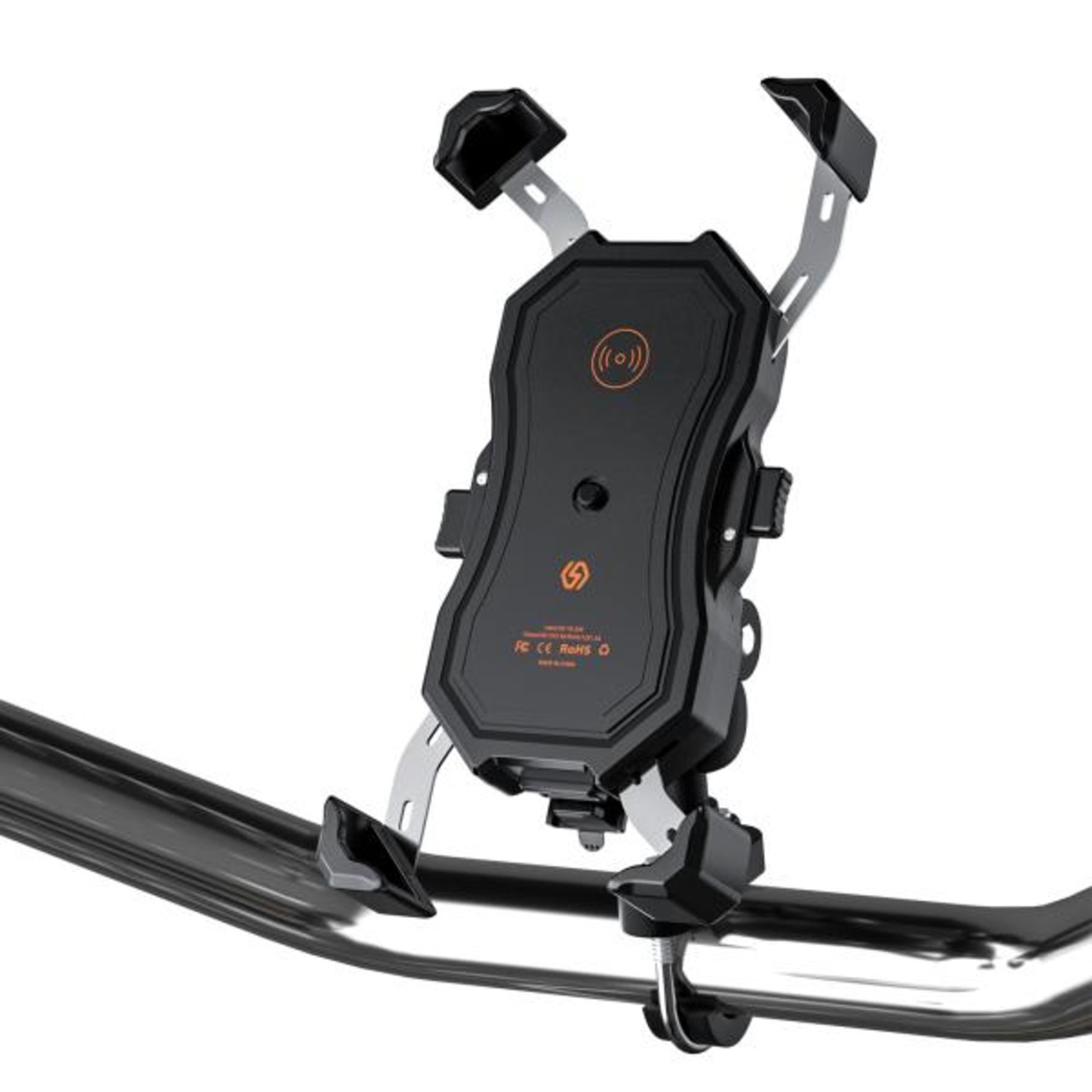Formosa Japan IP65防水 スマホホルダー 充電 USBポート付き 無線Qi対応 二輪 バイク 原付 ハンドル ミラー 両方取付可能 5