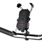 Formosa Japan IP65防水 スマホホルダー 充電 USBポート付き 無線Qi対応 二輪 バイク 原付 ハンドル ミラー 両方取付可能 5