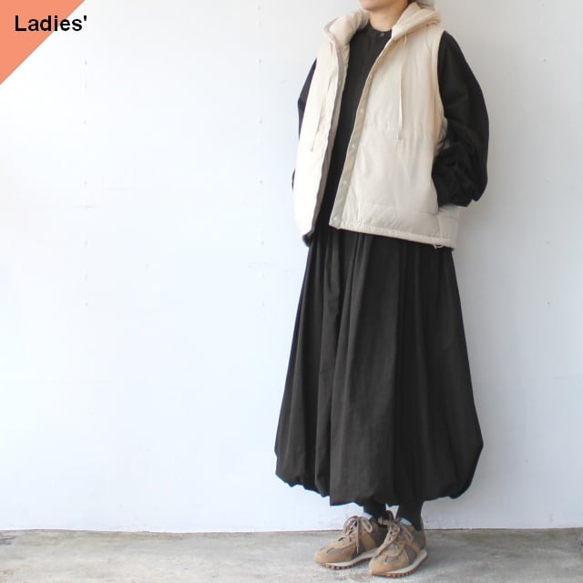 IKITSUKE 中綿フードベスト Padding hood vest (Beige)