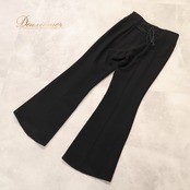 社交ダンス 衣装 Chacott チャコット ボトムス パンツ ズボン レッスンウェア ブラック系 黒 リボン 日本製 華やか かわいい おしゃれ 上品 編み上げリボン スラックス 練習 レッスン 練習着 ダンス ダンス衣装 社交ダンス衣装