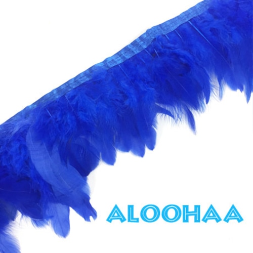 フェザーロール【ブルー】7-12cm丈　1ｍ #31-002BE-CT  DIY 羽　衣装材料　タヒチアン