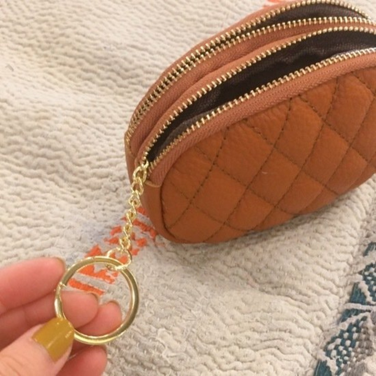 TOPANGA Bag　キルティングポーチ　テラコッタ