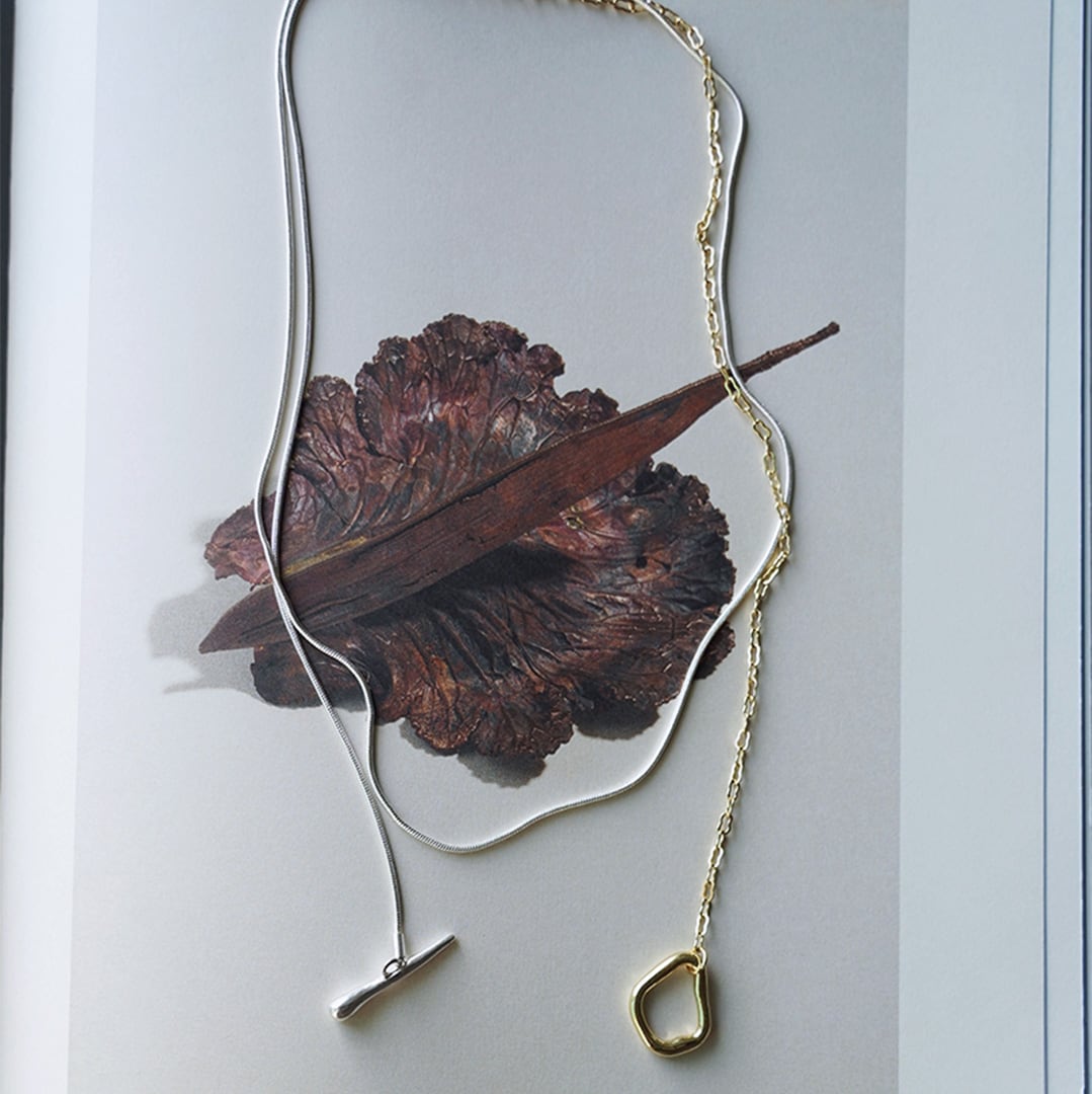 バイカラーOTチェーンネックレス K0340