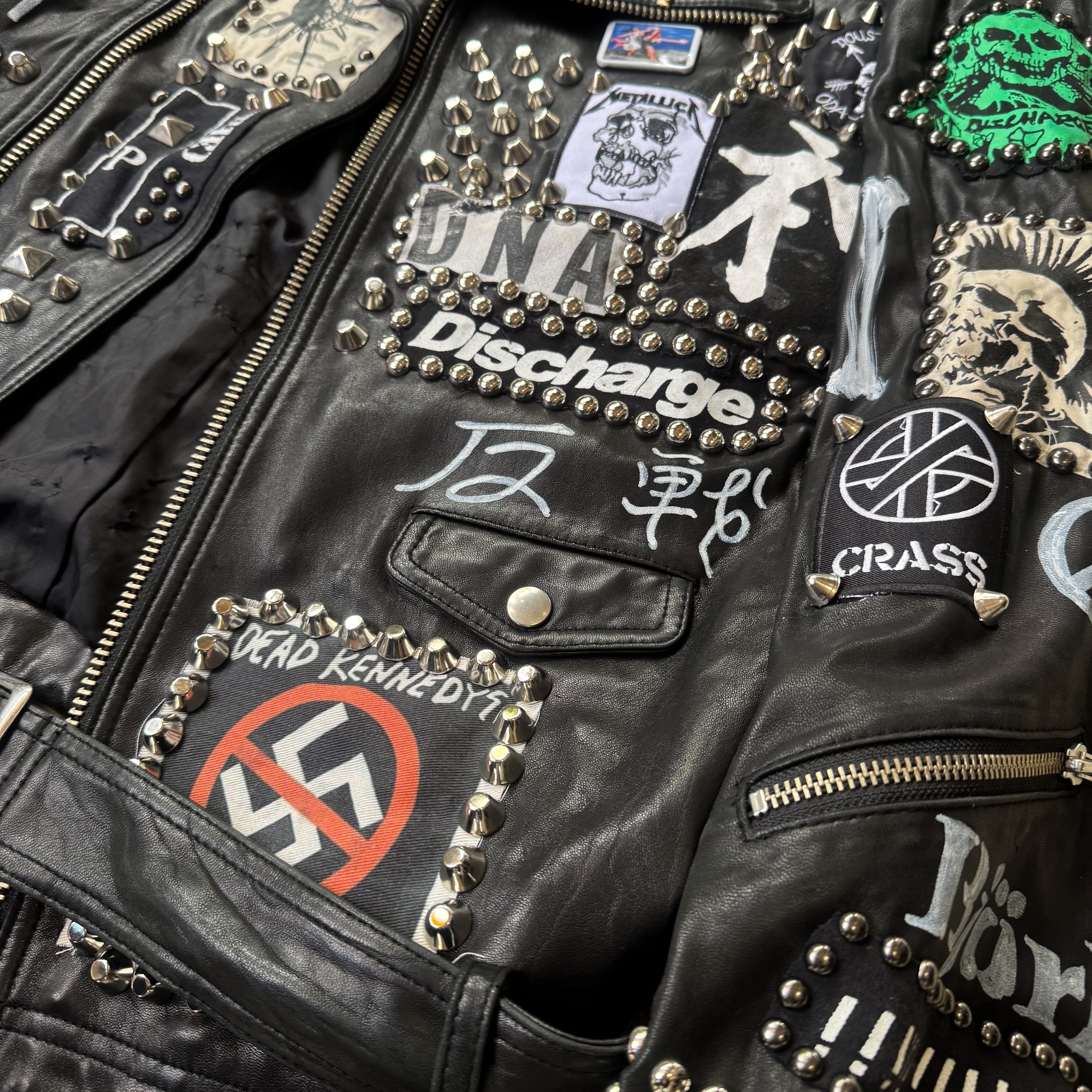 鋲ジャン　ダブルライダース　スタッズ PAINT STUDDED CUSTOM LEATHER DOUBLE RIDERS JACKET / ペイント