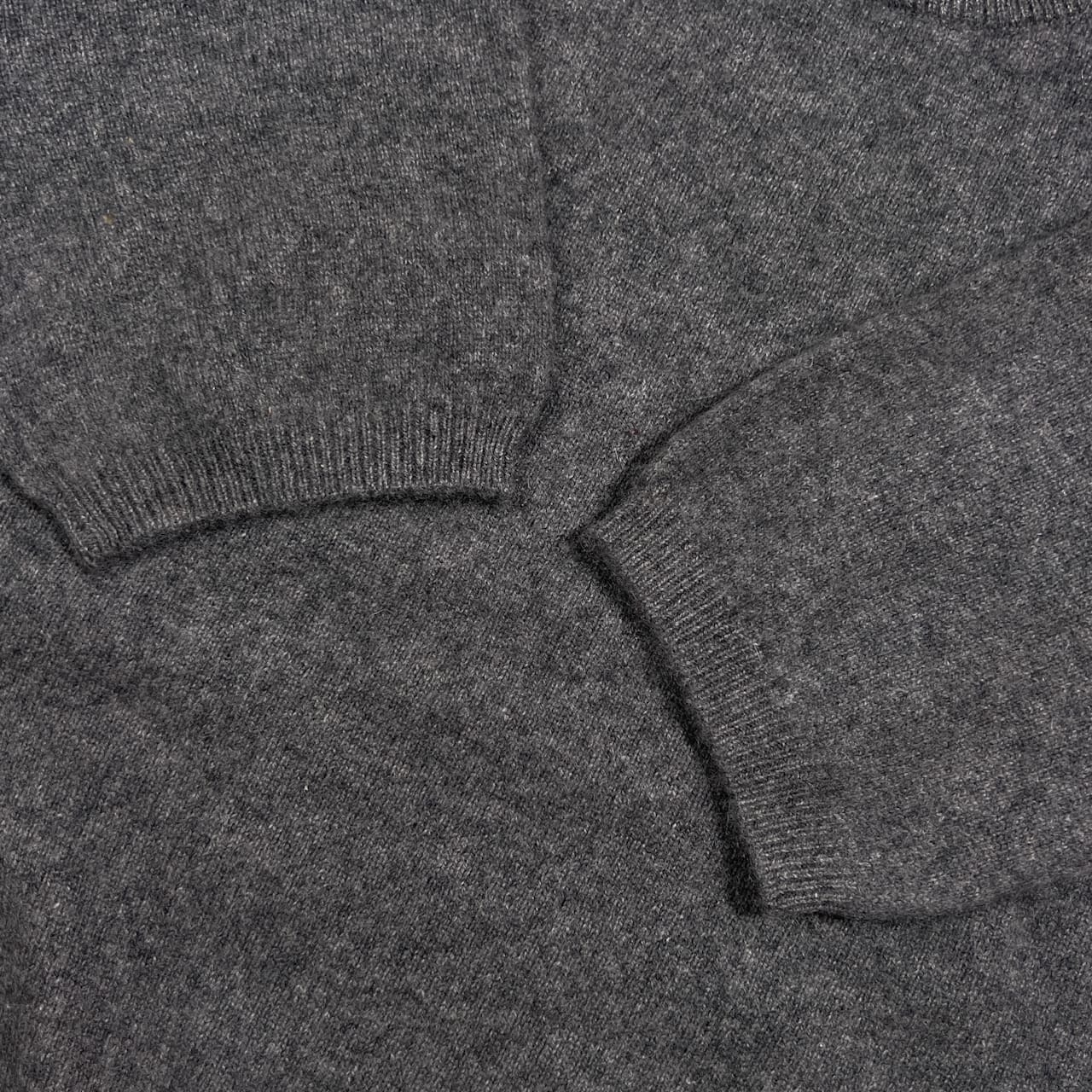 カシミヤ100% K-FACTORY ケーファクトリー クルーネック 半袖 ニット セーター /グレー系 レディース