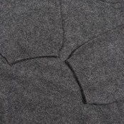 カシミヤ100% K-FACTORY ケーファクトリー クルーネック 半袖 ニット セーター /グレー系 レディース