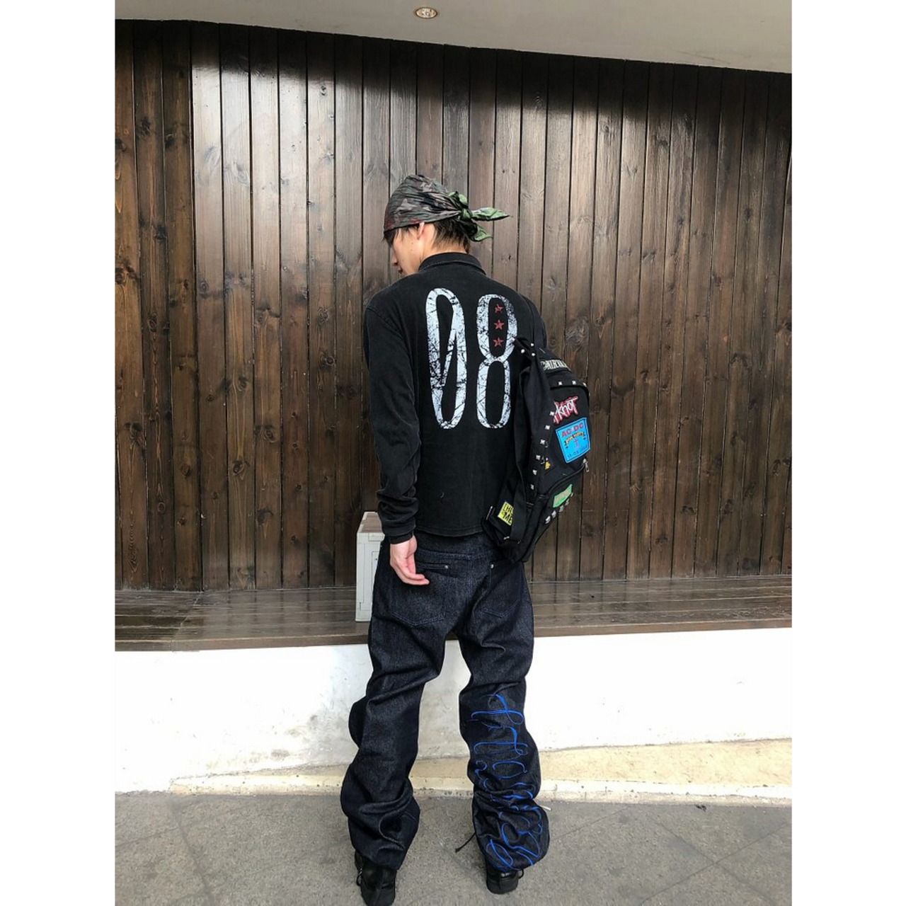 VINTAGE ストリート 08 グラフィック ポロTシャツ T2276