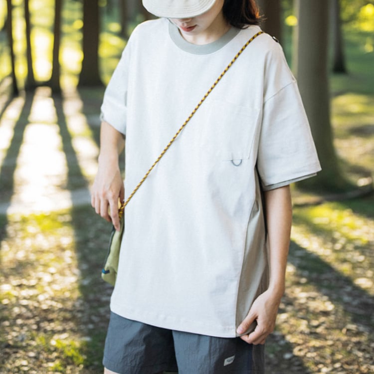 Bicolor Switching Design T-Shirt ‐2col‐ A0601